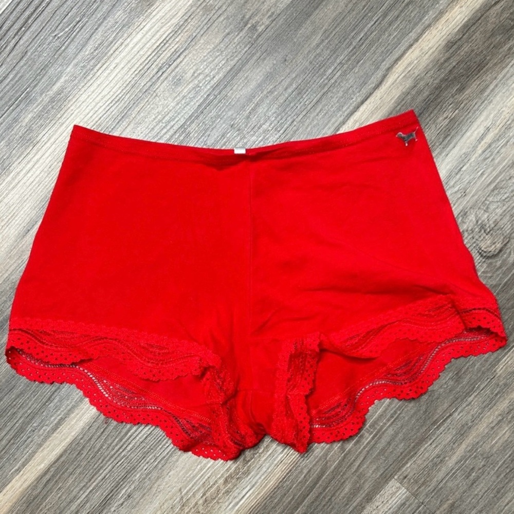 VS PINK Cotton Lace Trim Boyshorts